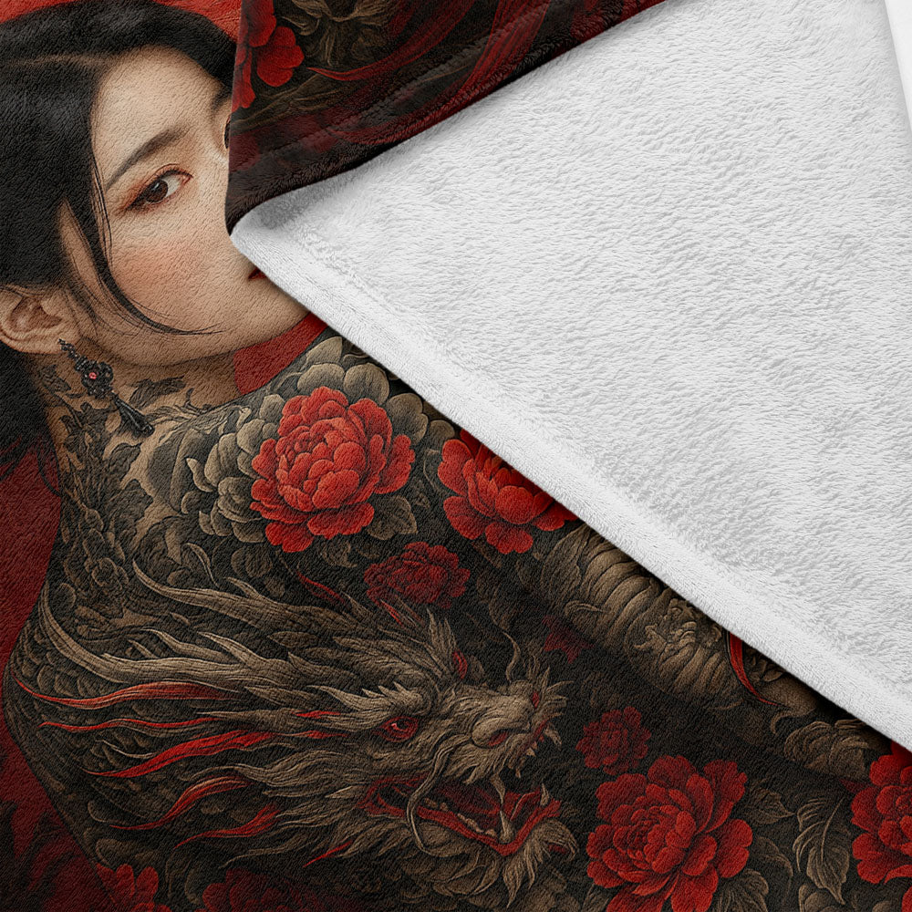 Plaid femme japonaise tatouage dragon