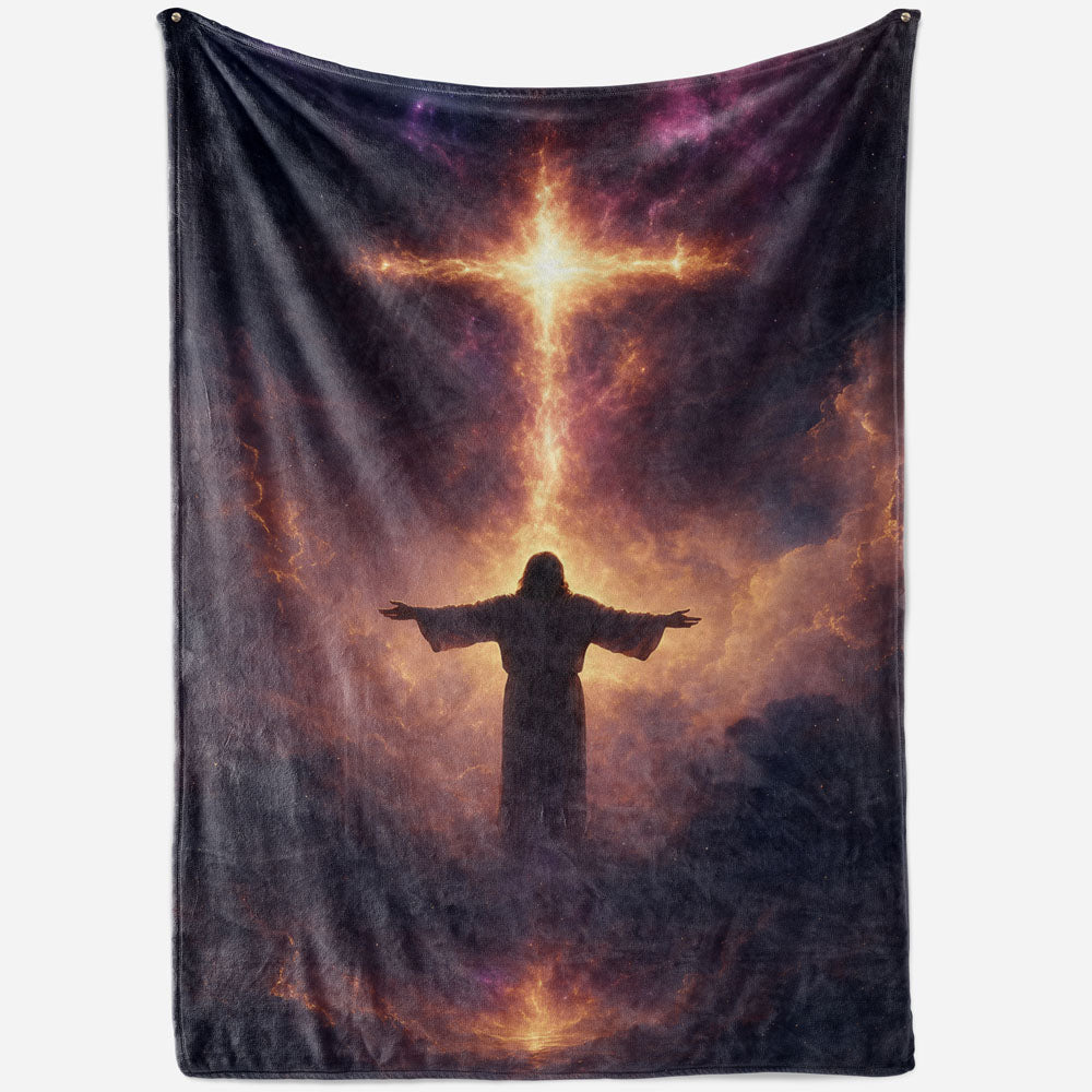 Plaid Jésus croix céleste
