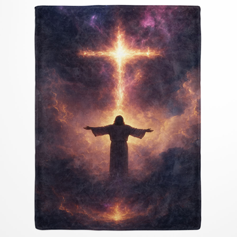 Plaid Jésus croix céleste