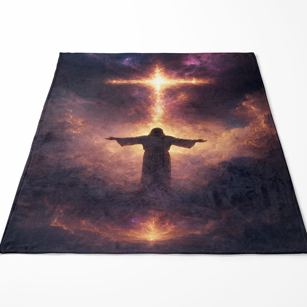 Plaid Jésus croix céleste