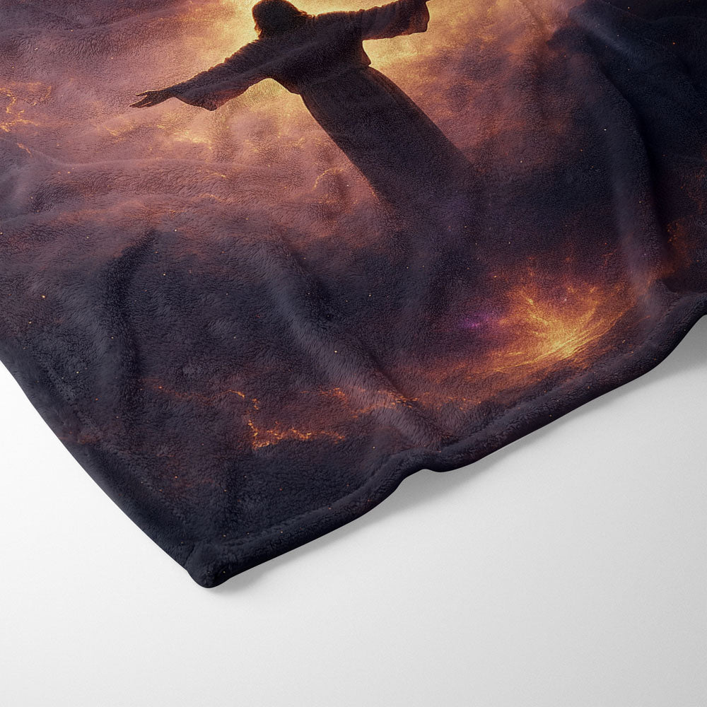 Plaid Jésus croix céleste