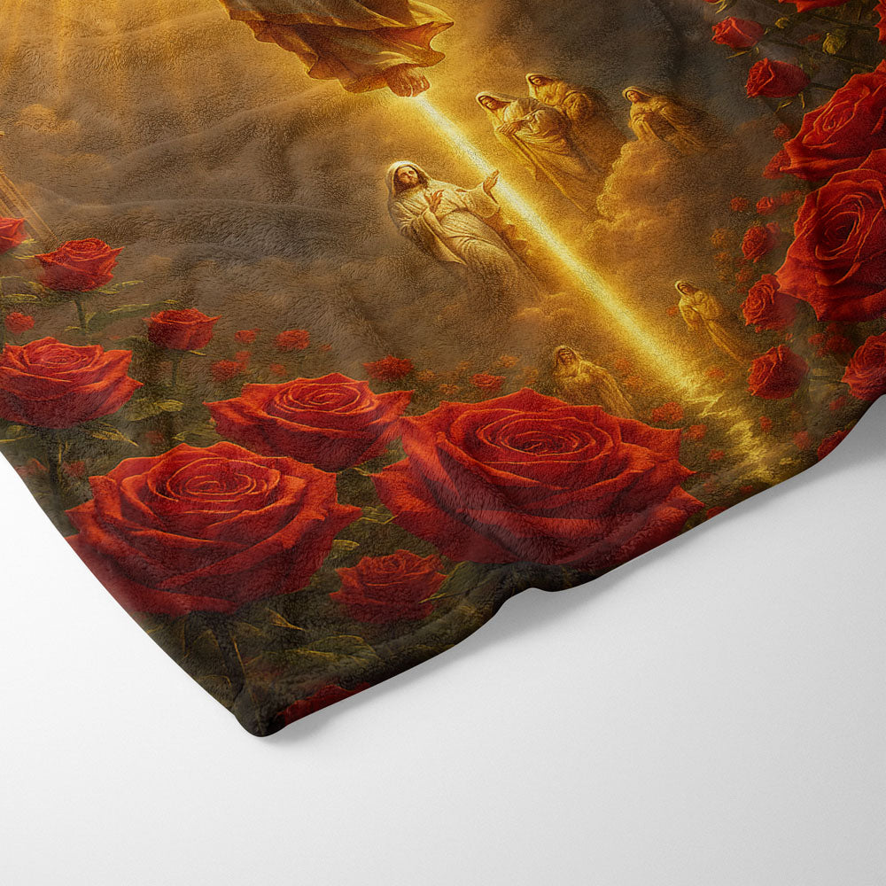 Plaid Jésus ascension rose