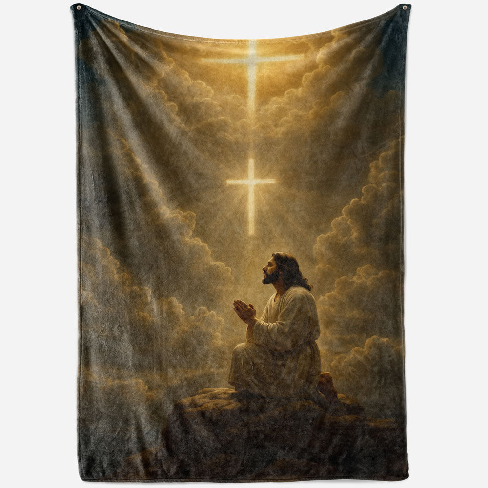 Plaid Jésus croix prière