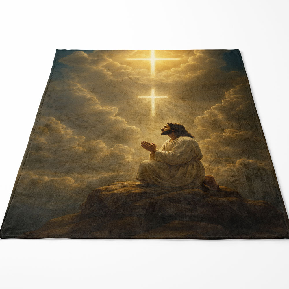 Plaid Jésus croix prière