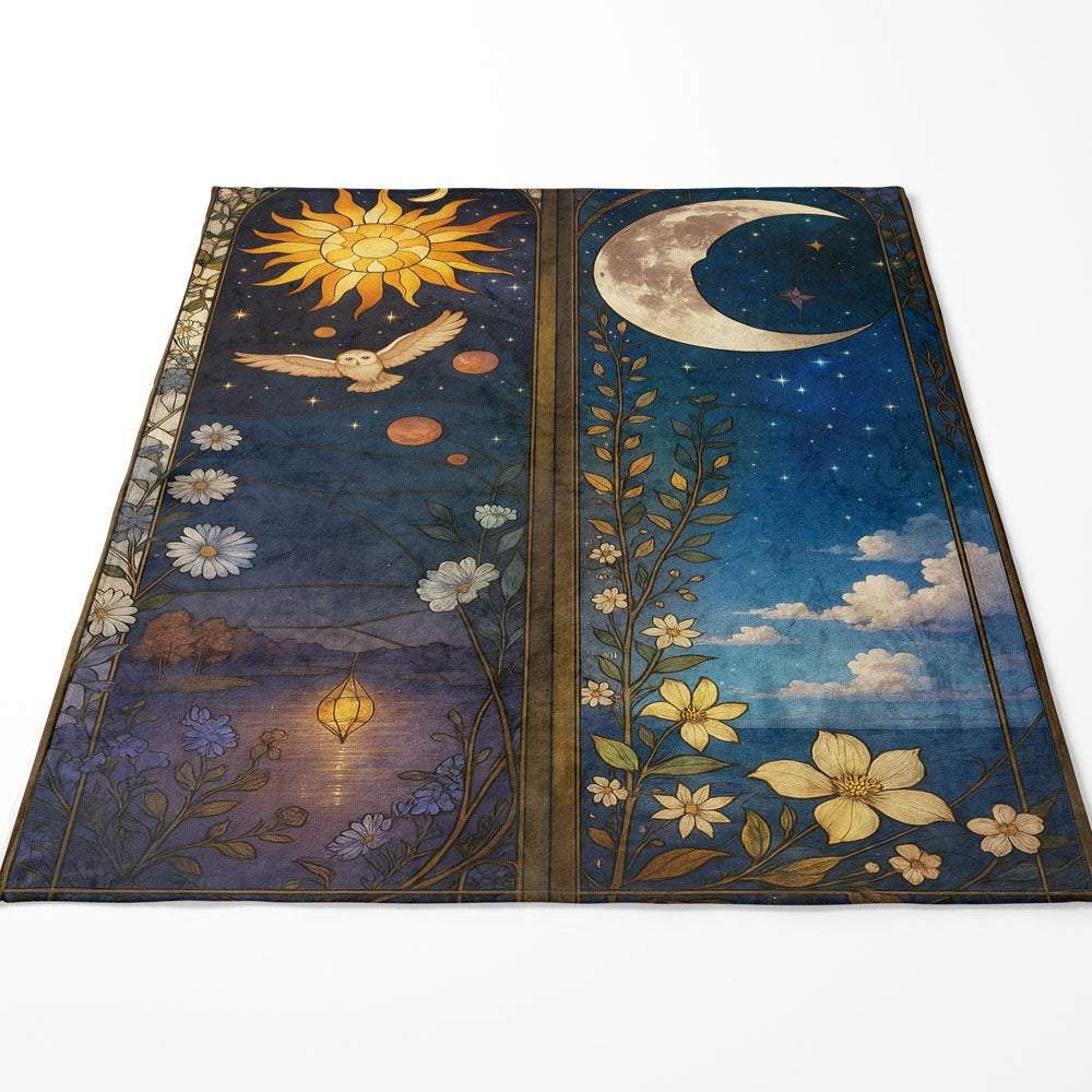 Plaid rêve lune et soleil étoilé