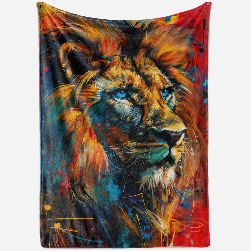 Plaid lion coloré