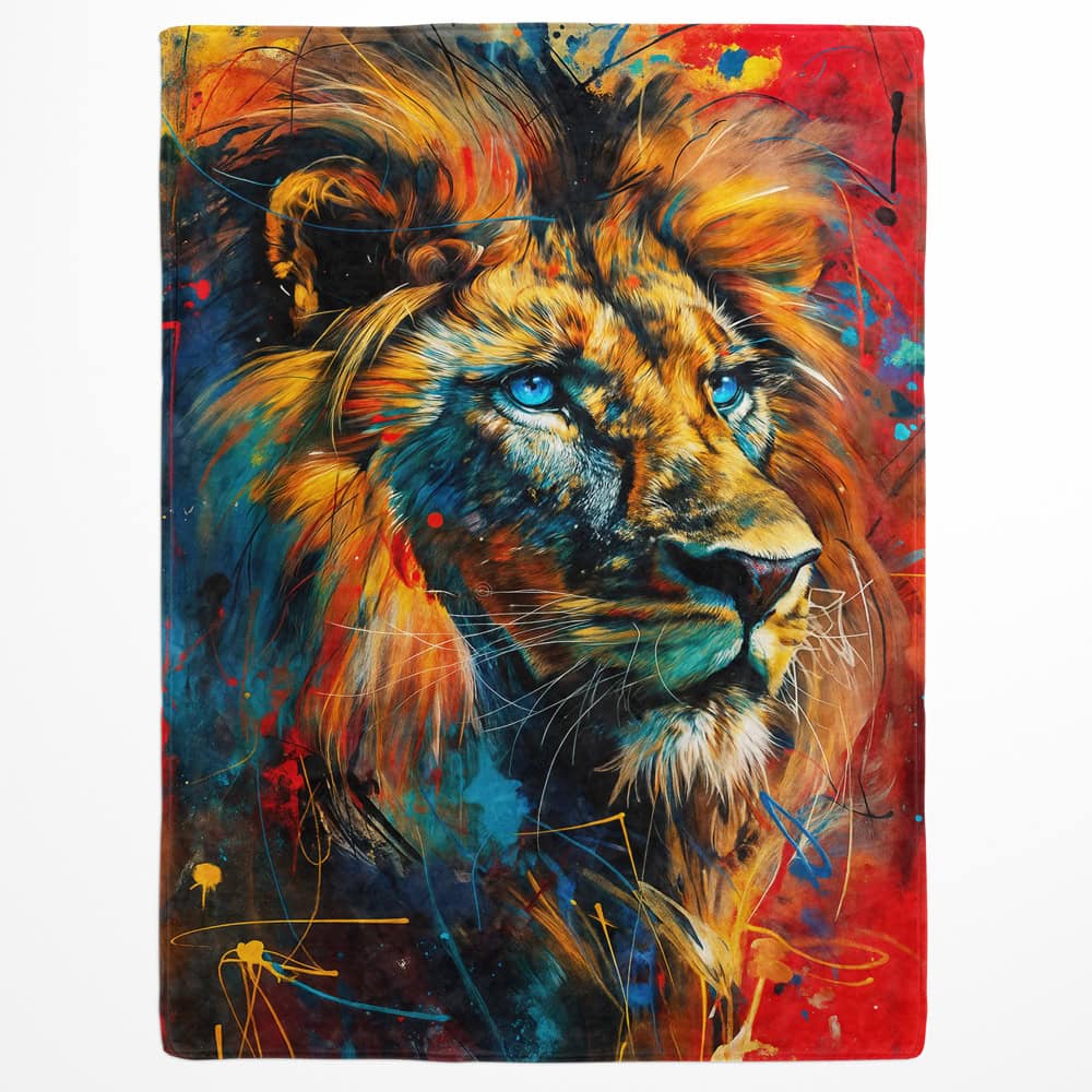 Plaid lion coloré