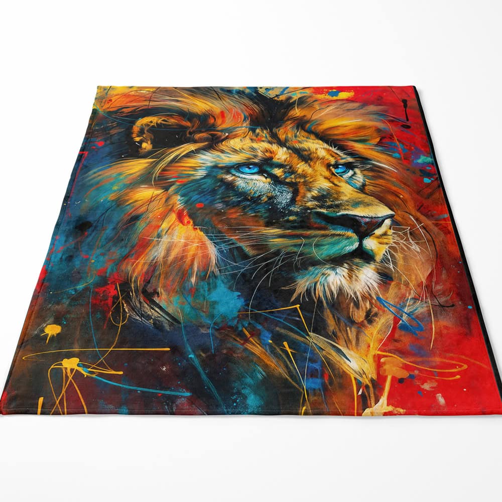 Plaid lion coloré