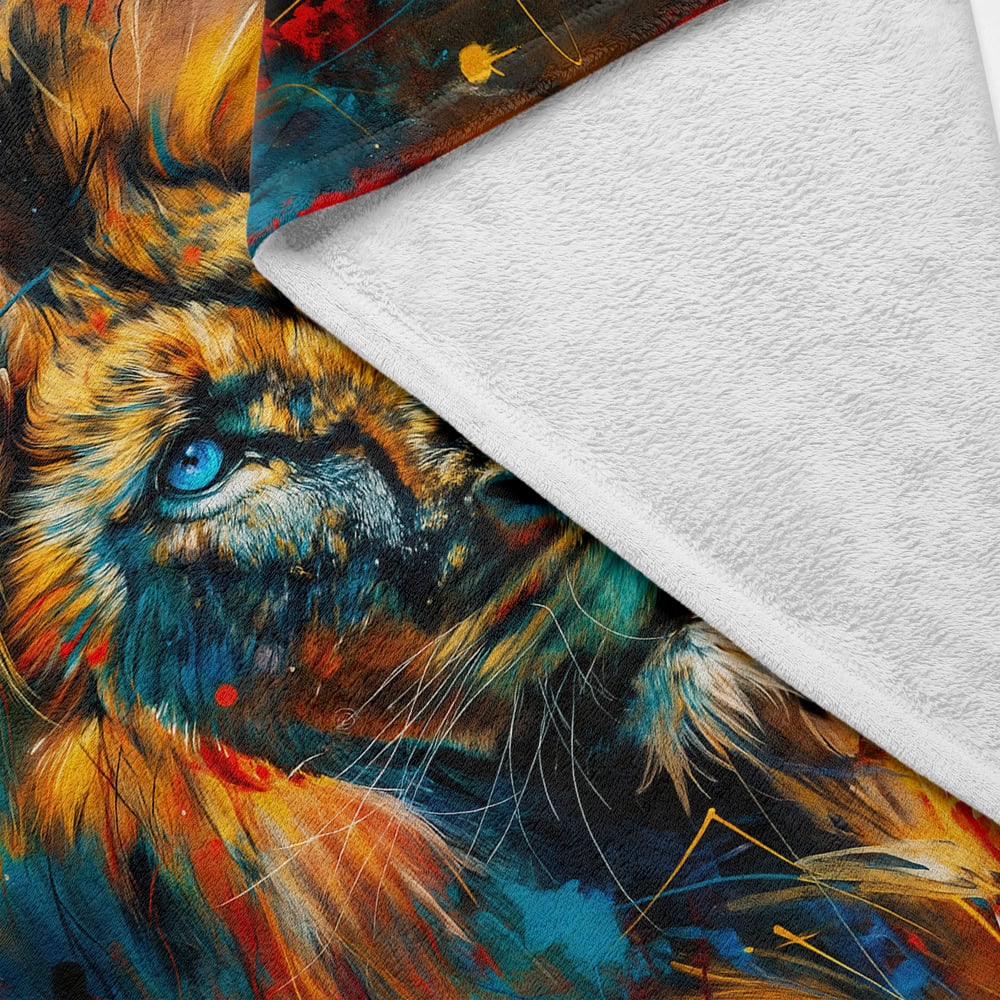 Plaid lion coloré