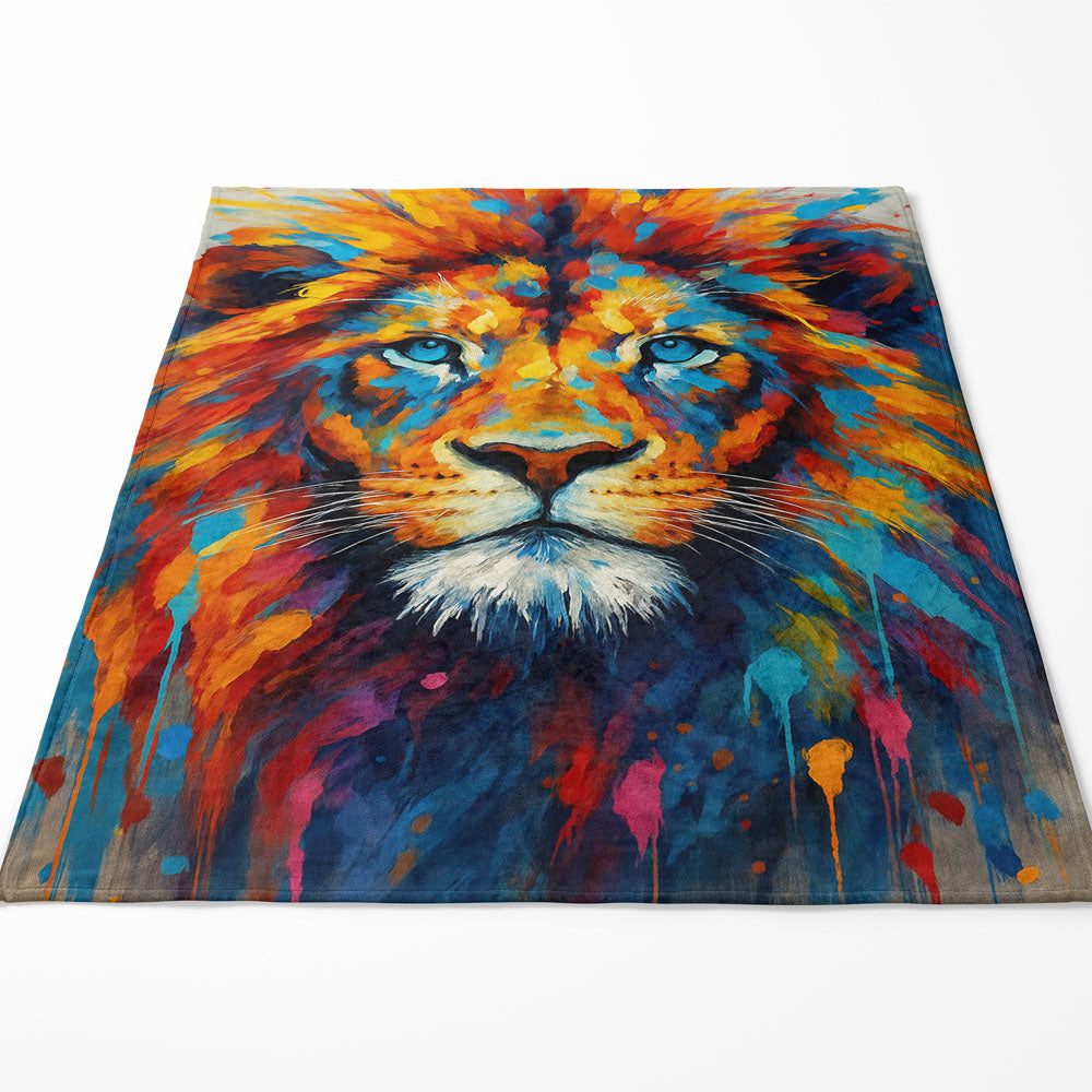 Plaid lion multicolore