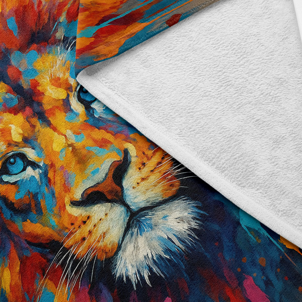 Plaid lion multicolore