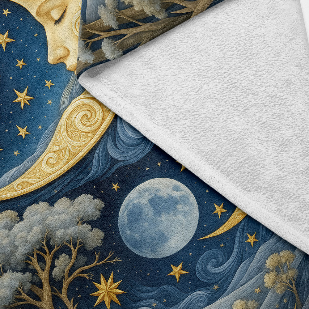 Plaid nuit magique lune et étoiles