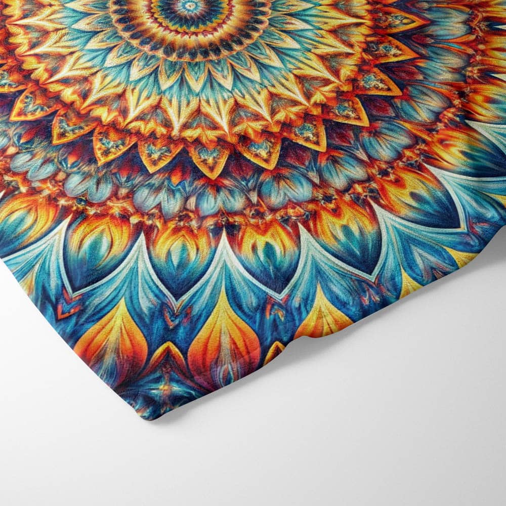 Plaid mandala hypnotique multicolore