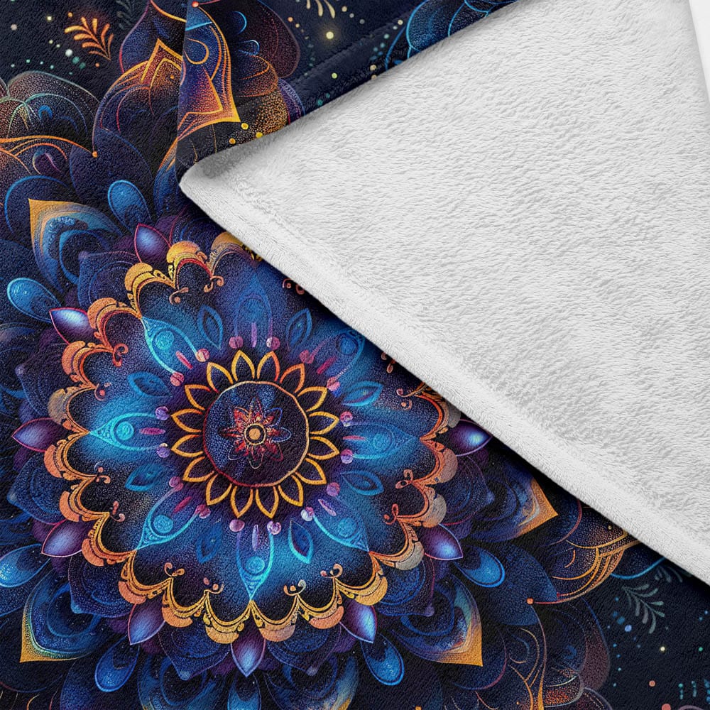 Plaid mandala bleu nuit