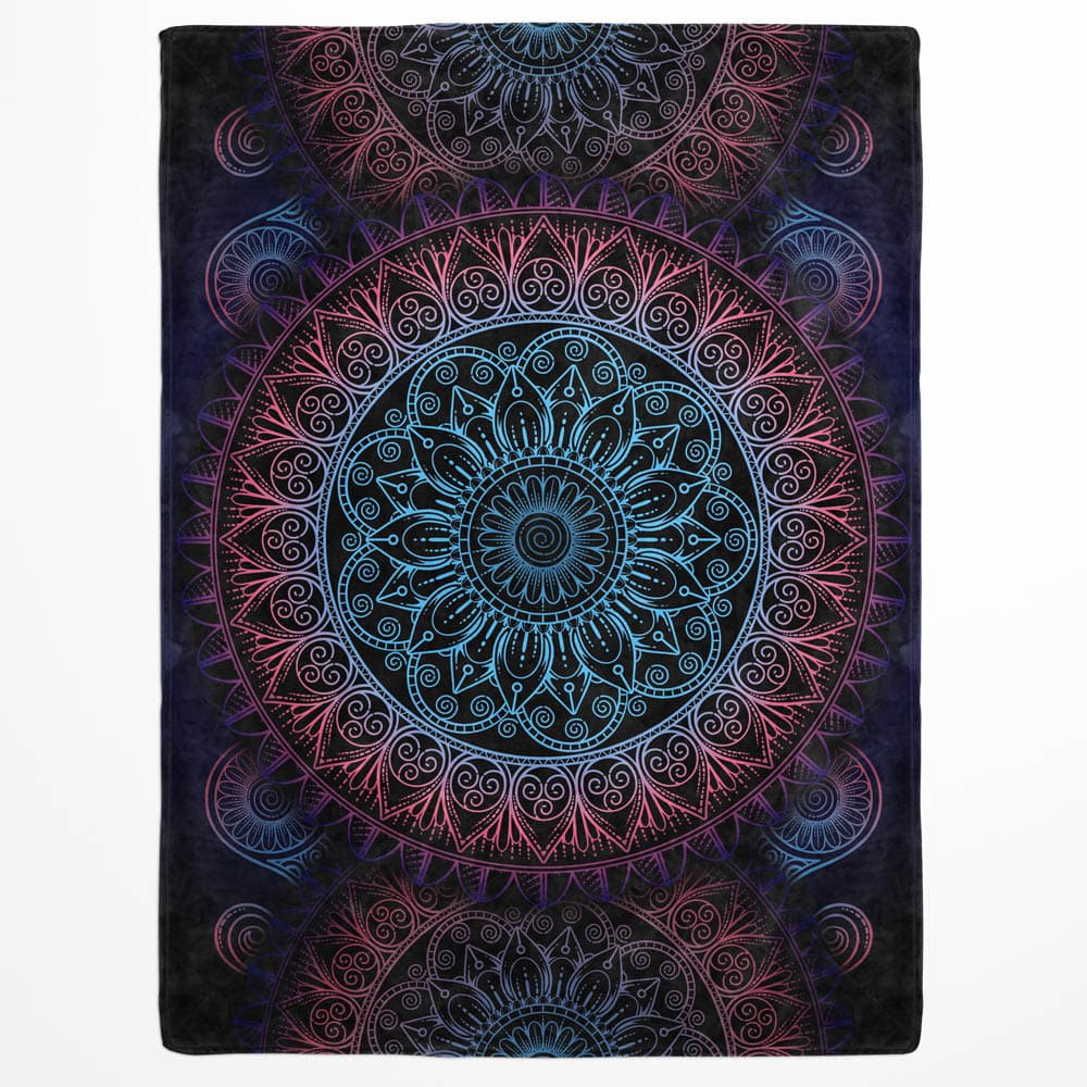 Plaid mandala hypnotique néon