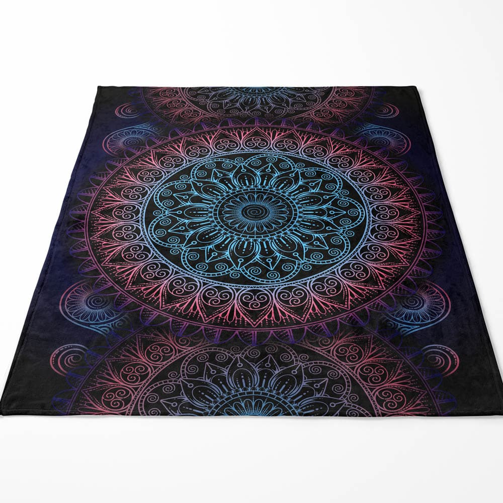 Plaid mandala hypnotique néon