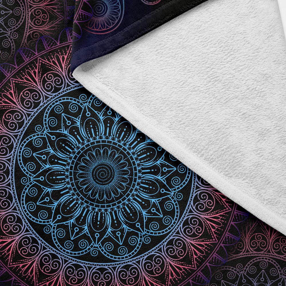 Plaid mandala hypnotique néon