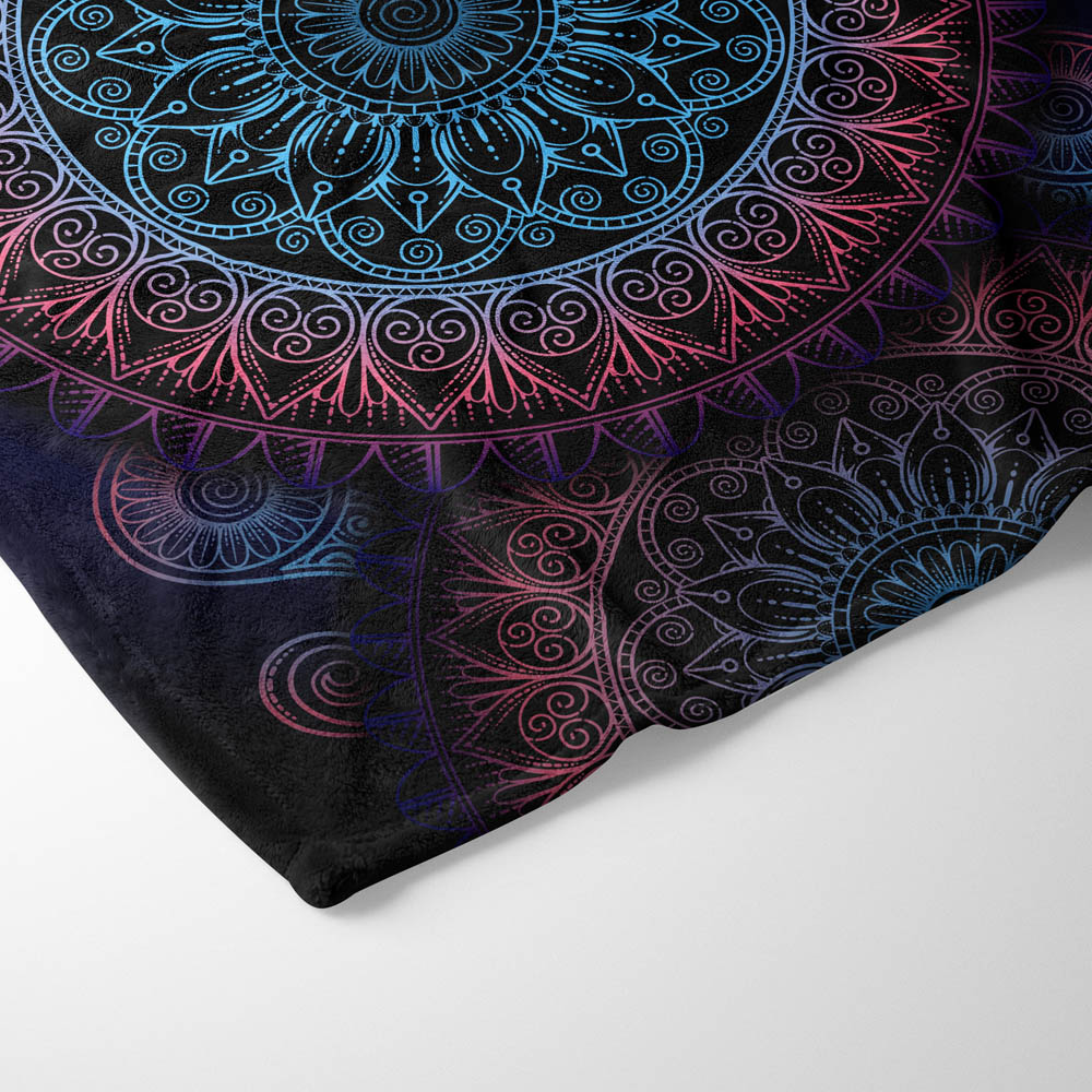 Plaid mandala hypnotique néon