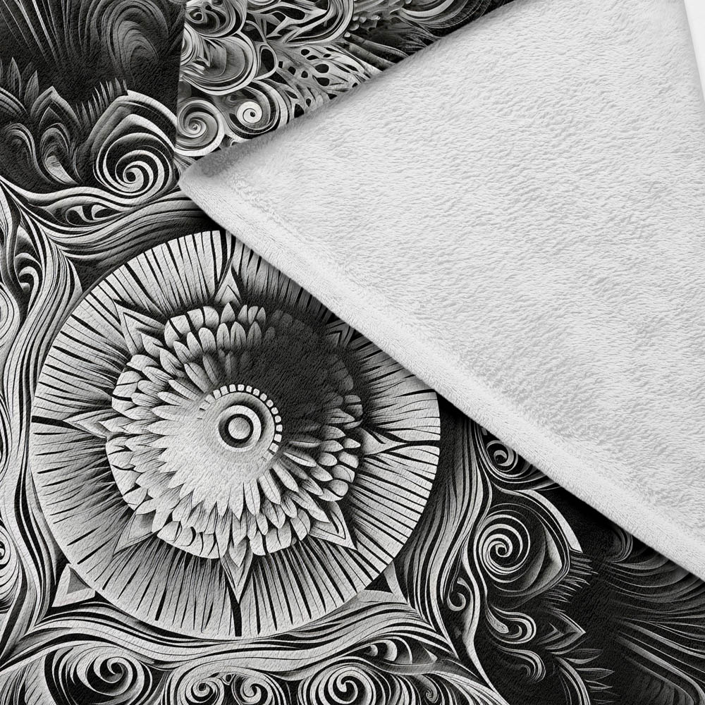 Plaid mandala noir et blanc chic