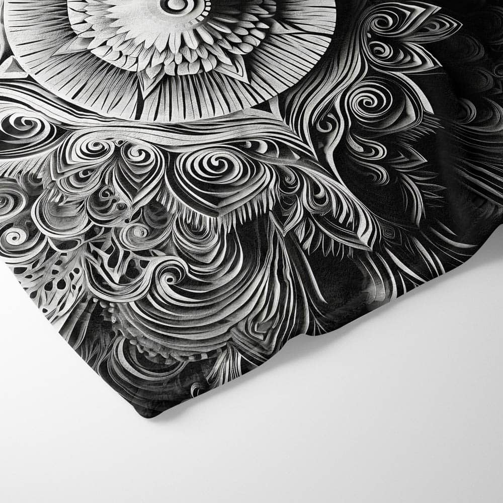 Plaid mandala noir et blanc chic