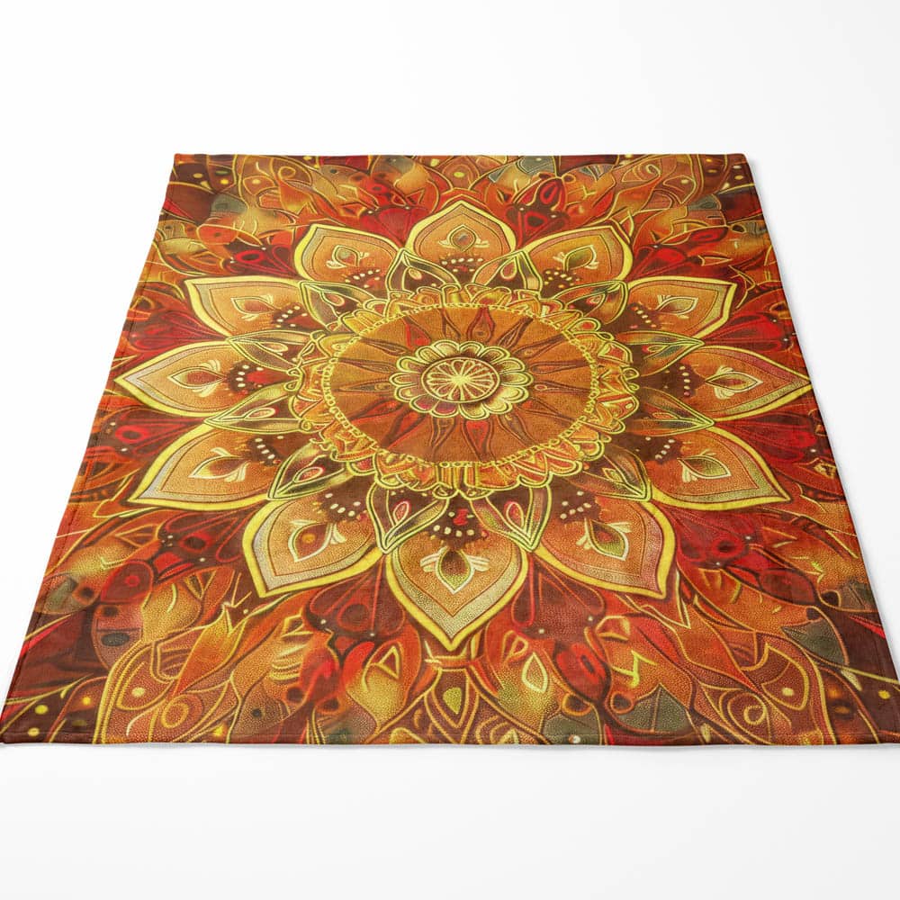 Plaid mandala solaire doré