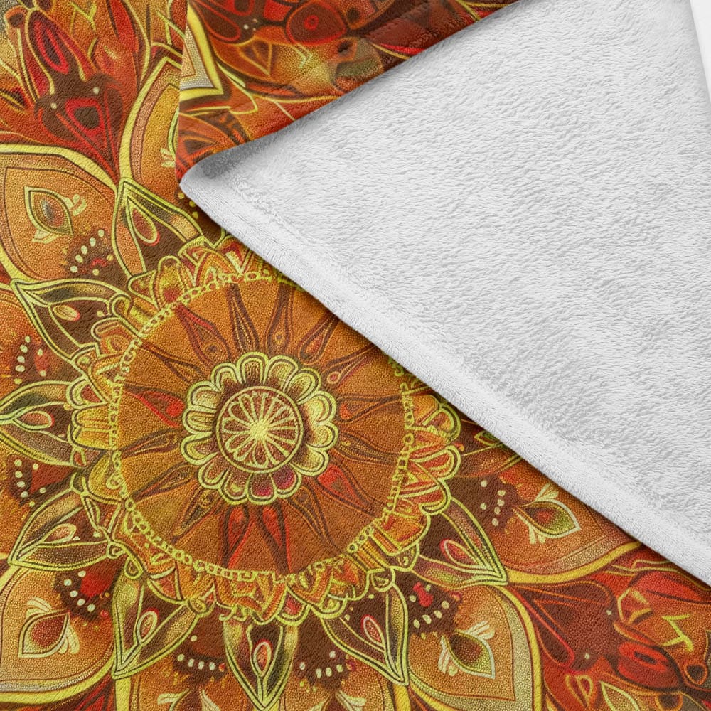 Plaid mandala solaire doré