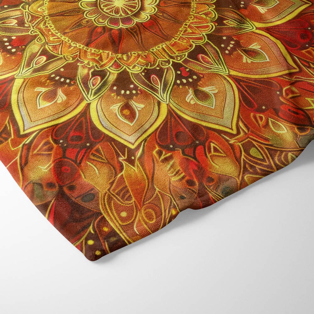 Plaid mandala solaire doré