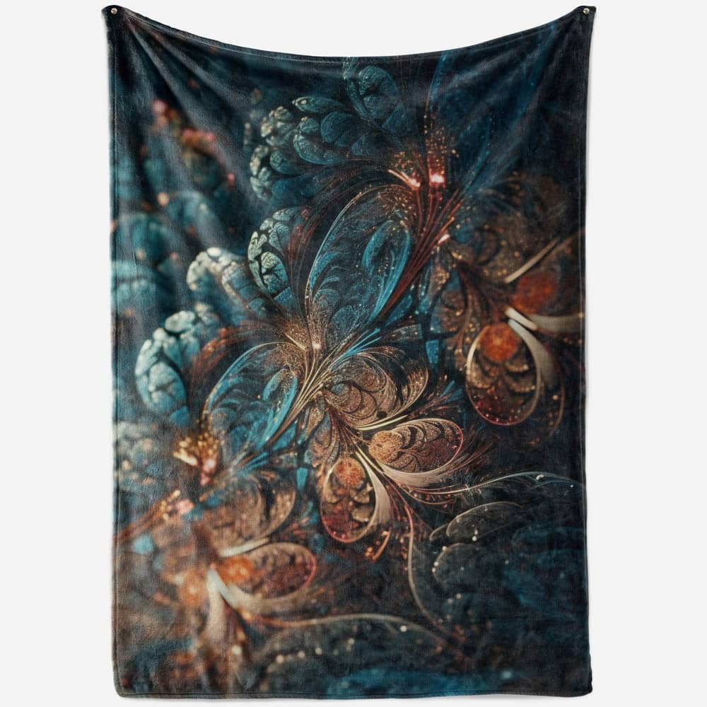 Plaid mandala floral bleu or