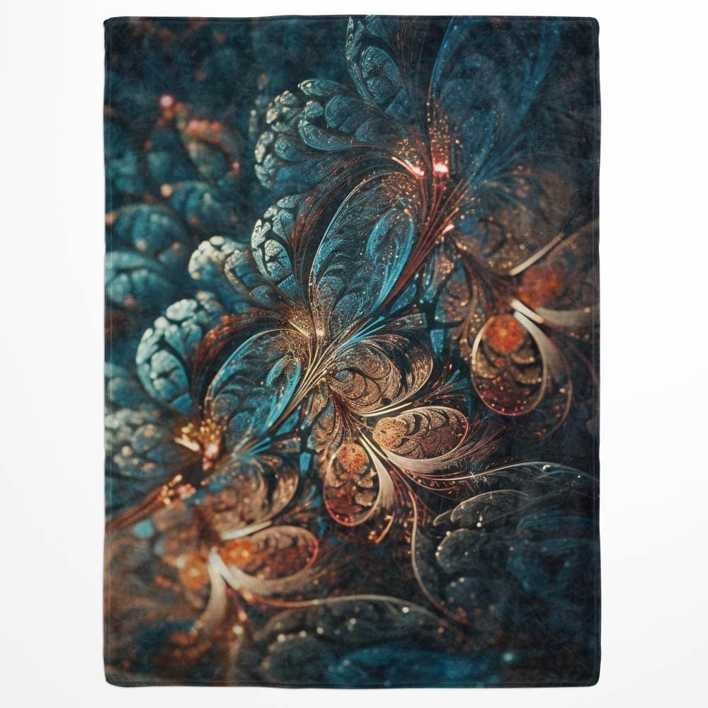 Plaid mandala floral bleu or