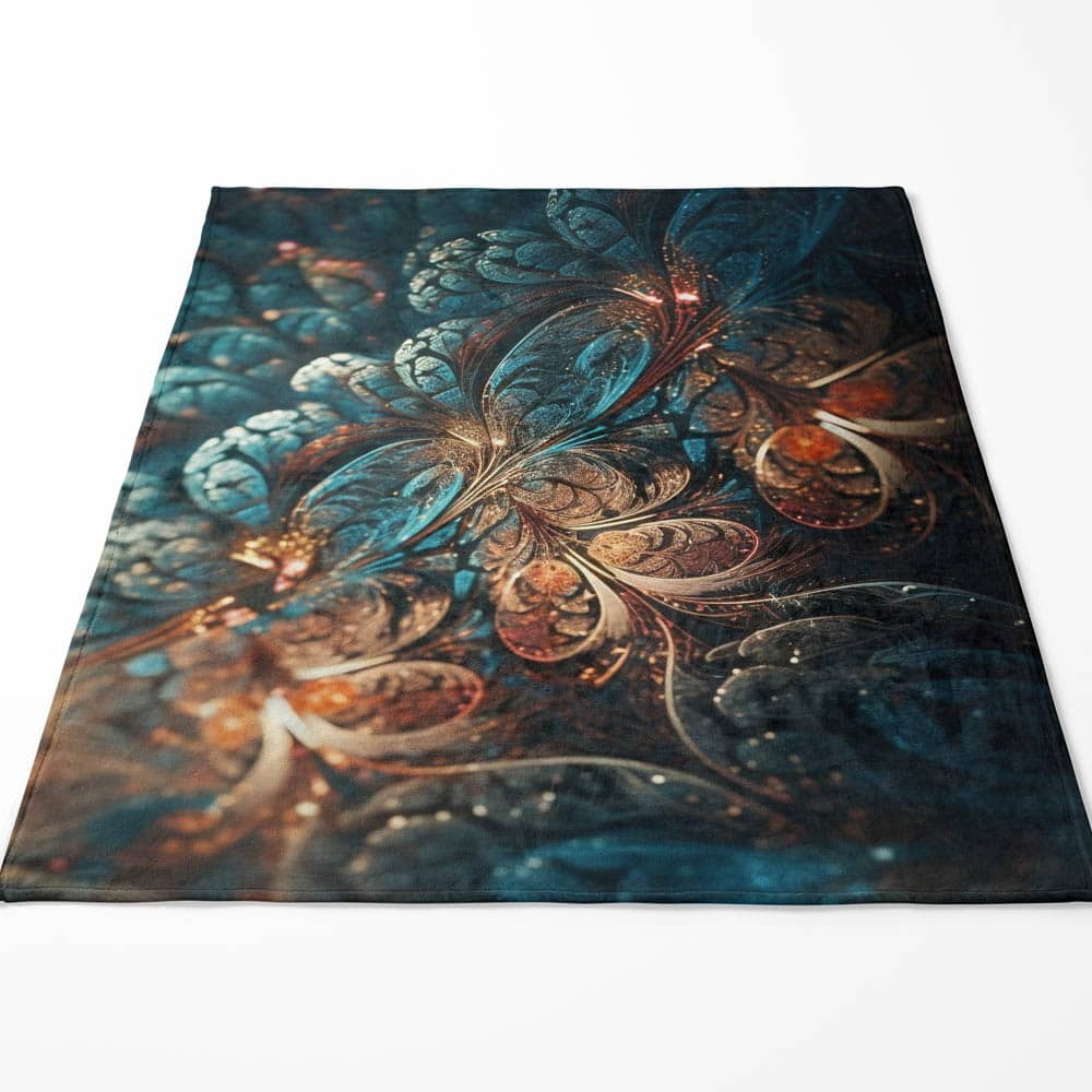 Plaid mandala floral bleu or