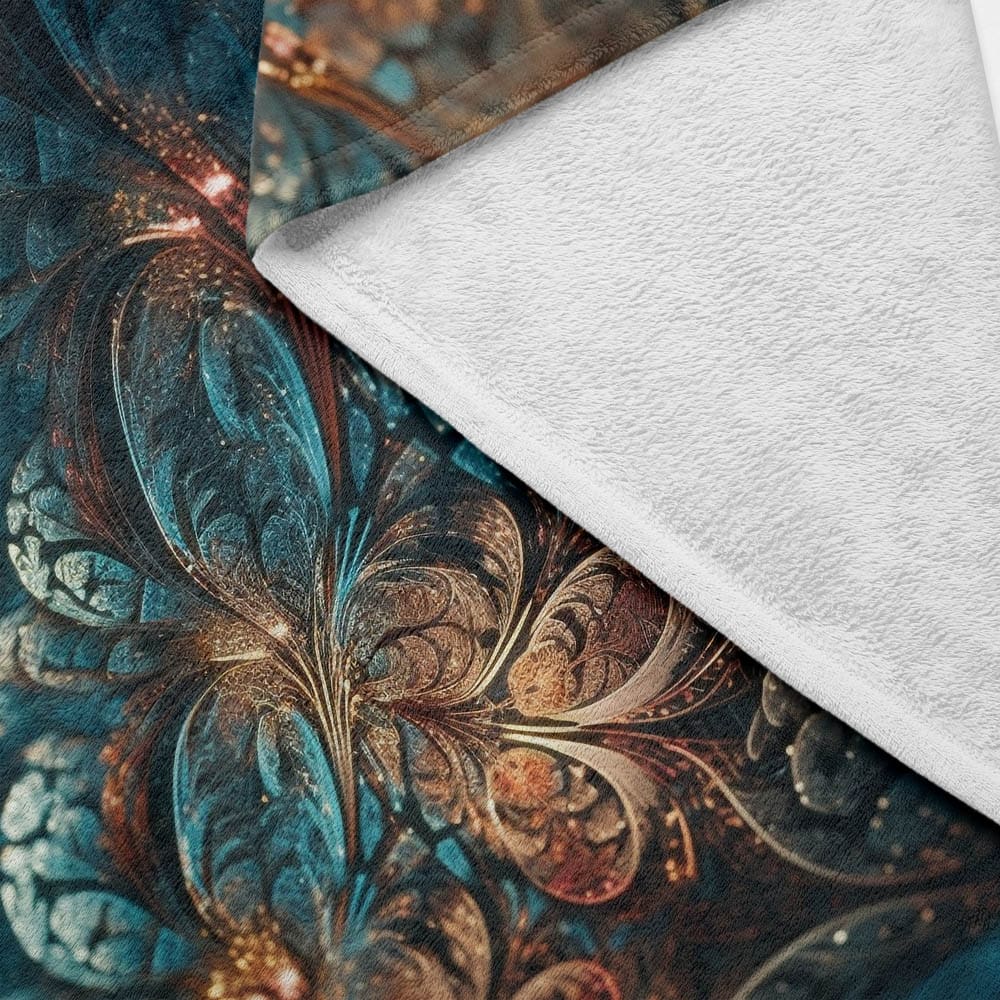 Plaid mandala floral bleu or