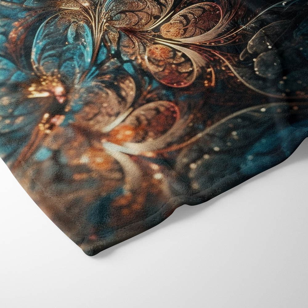 Plaid mandala floral bleu or
