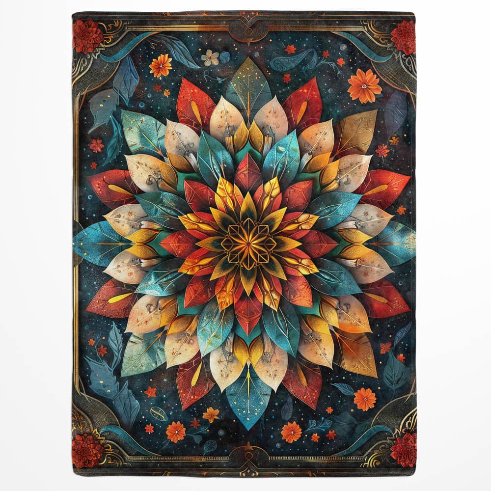 Plaid mandala floral coloré