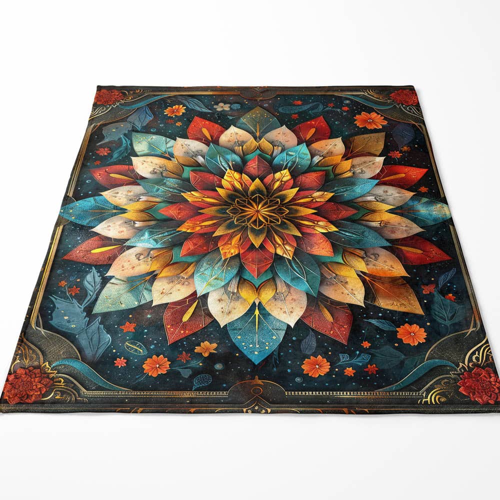 Plaid mandala floral coloré