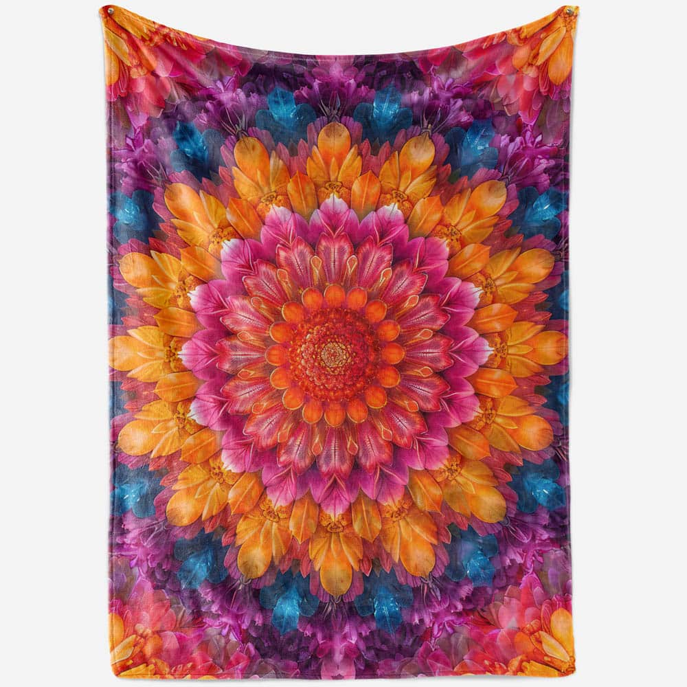 Plaid mandala floral orange violet