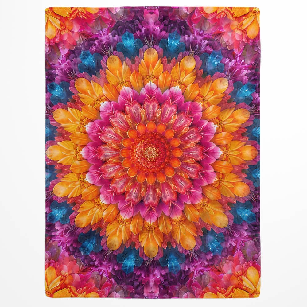 Plaid mandala floral orange violet