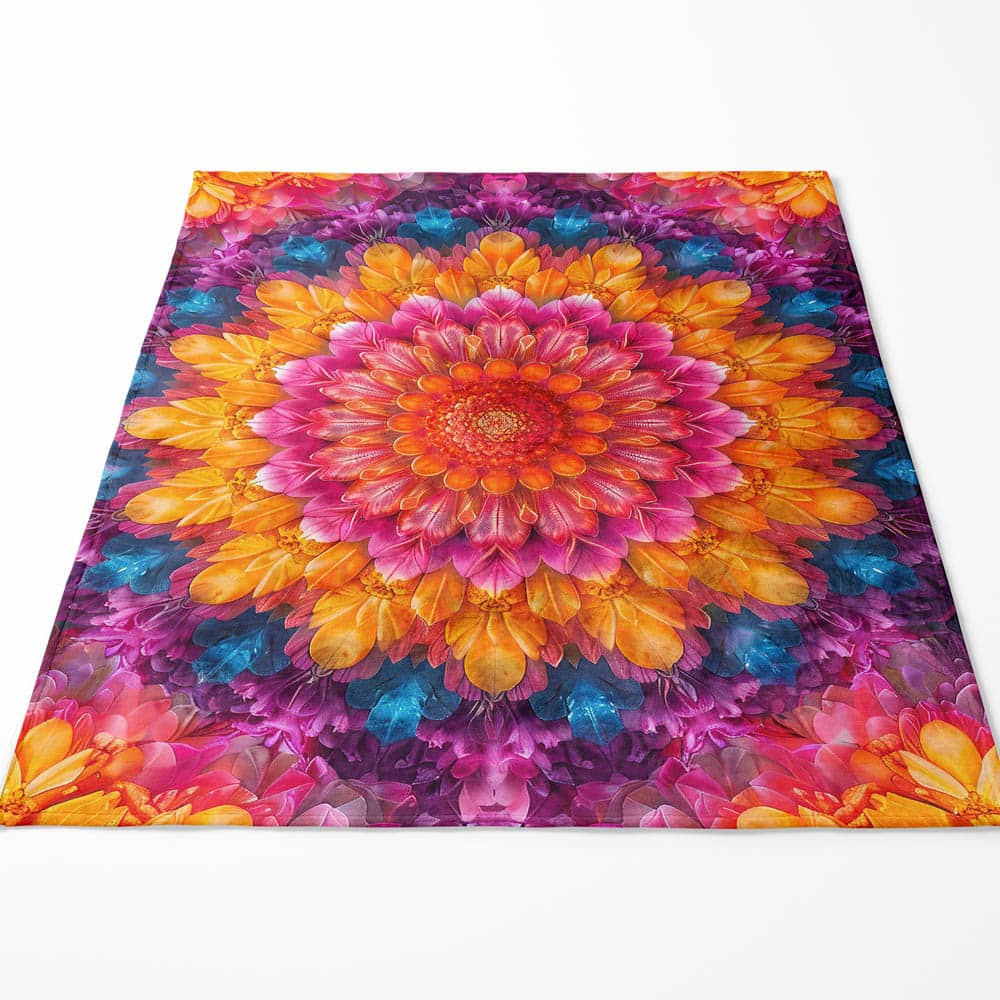 Plaid mandala floral orange violet