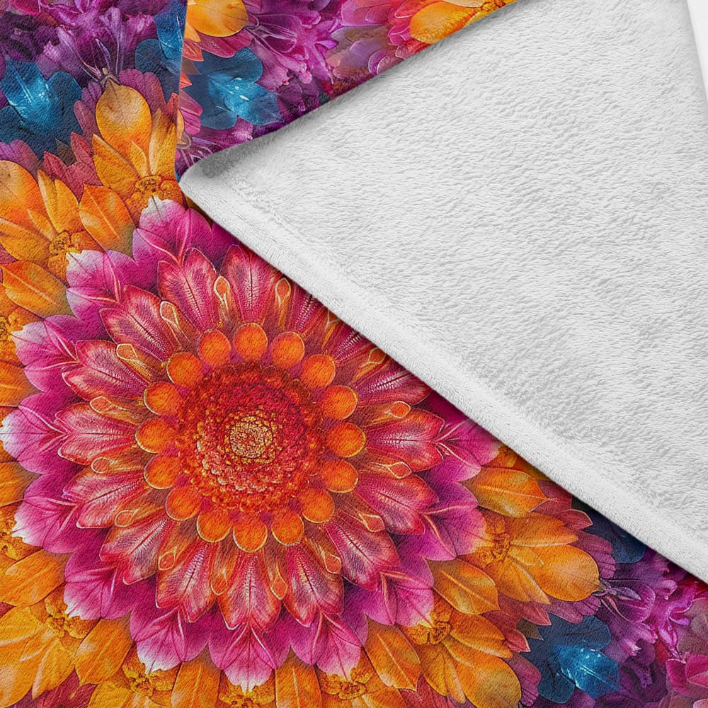 Plaid mandala floral orange violet