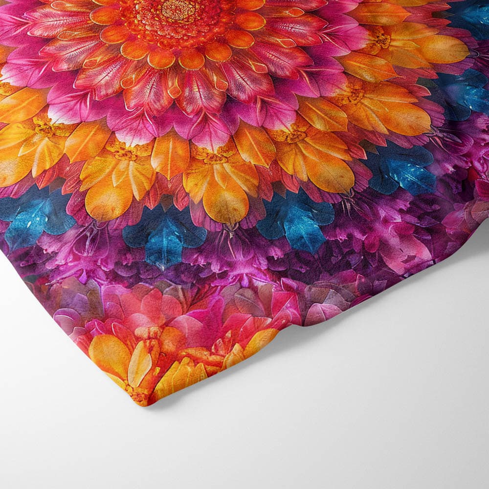 Plaid mandala floral orange violet