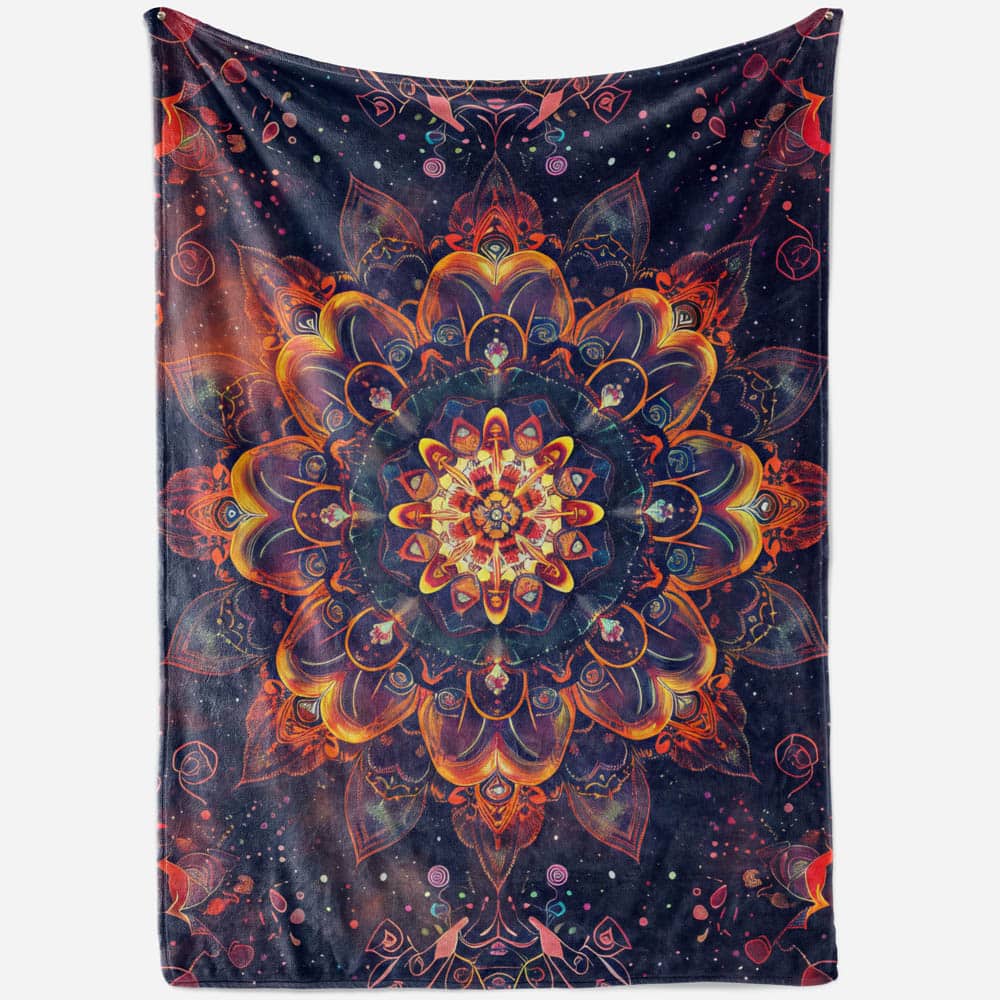 Plaid mandala bohème galaxie