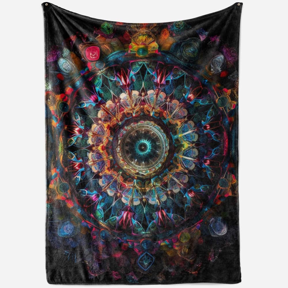Plaid mandala bohème coloré