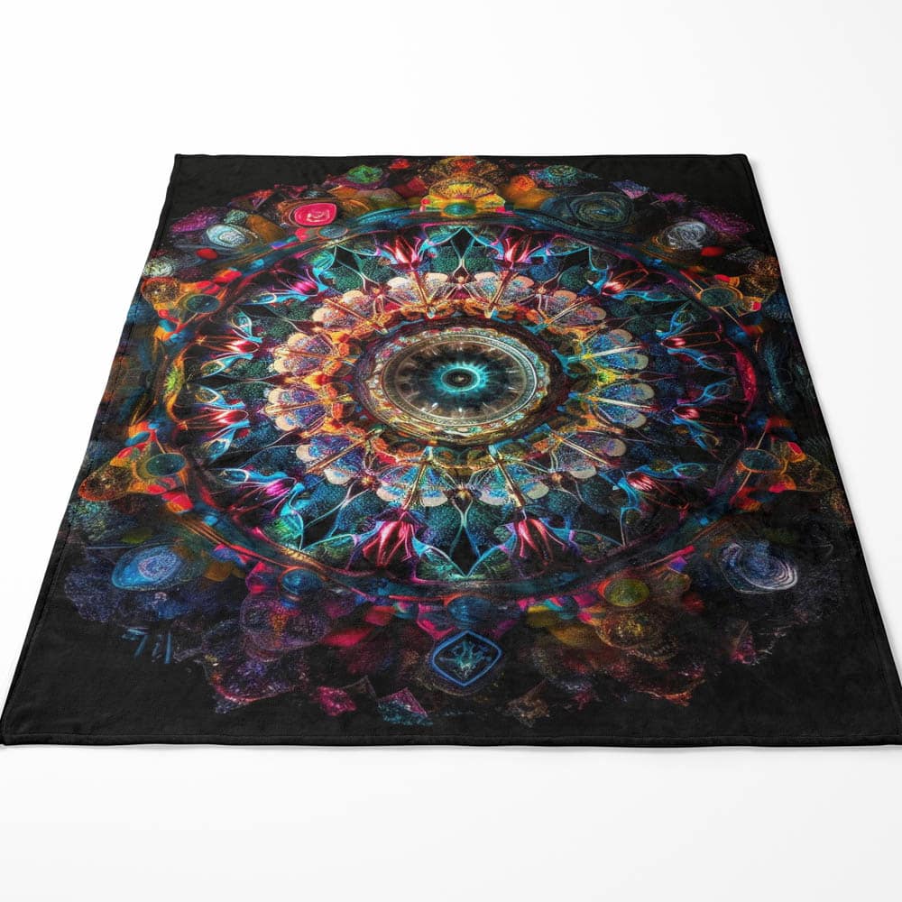 Plaid mandala bohème coloré