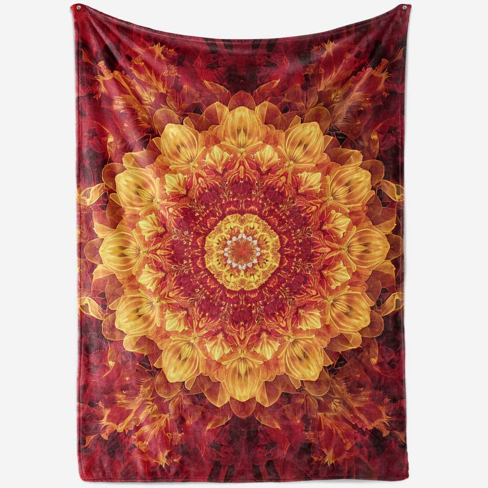 Plaid mandala rouge passion