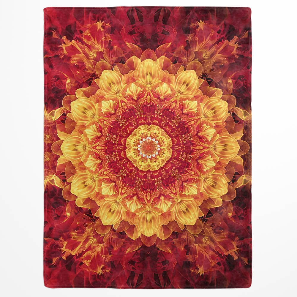 Plaid mandala rouge passion