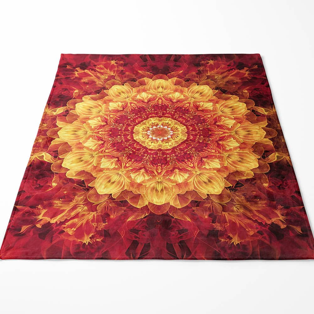 Plaid mandala rouge passion