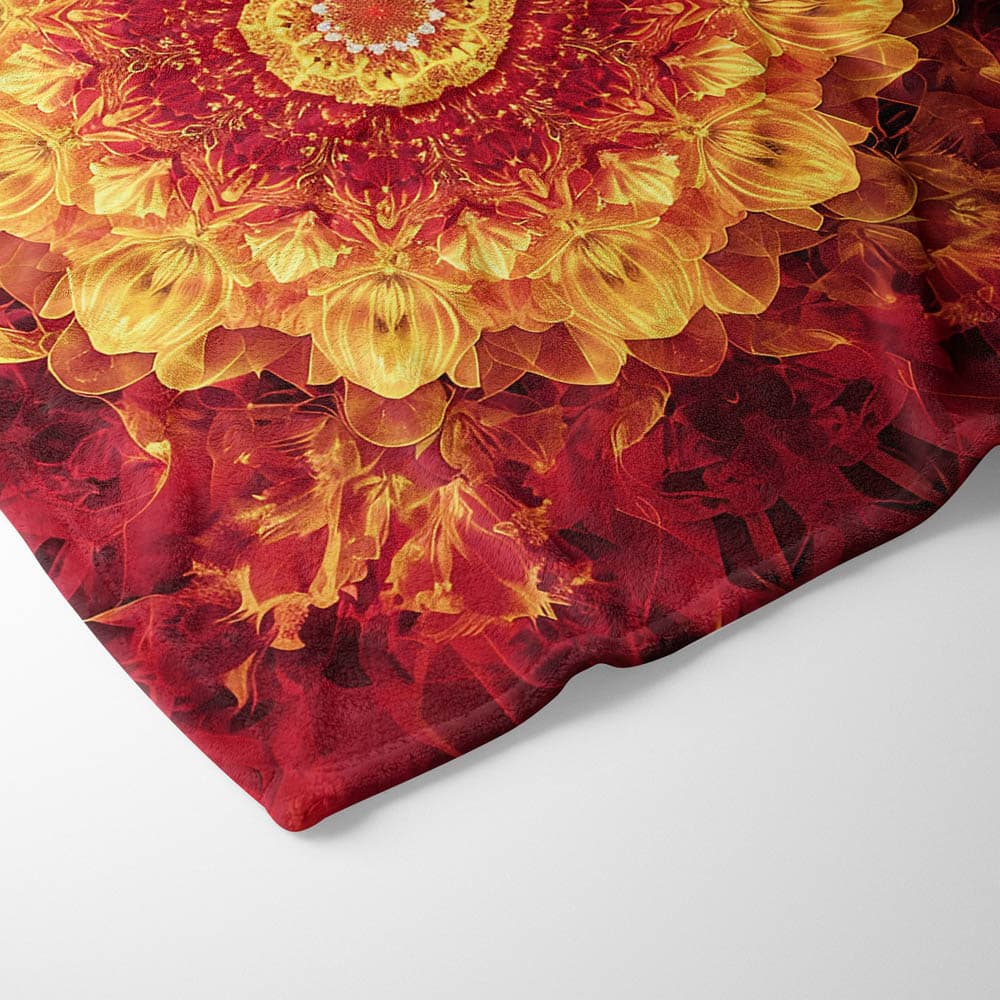 Plaid mandala rouge passion