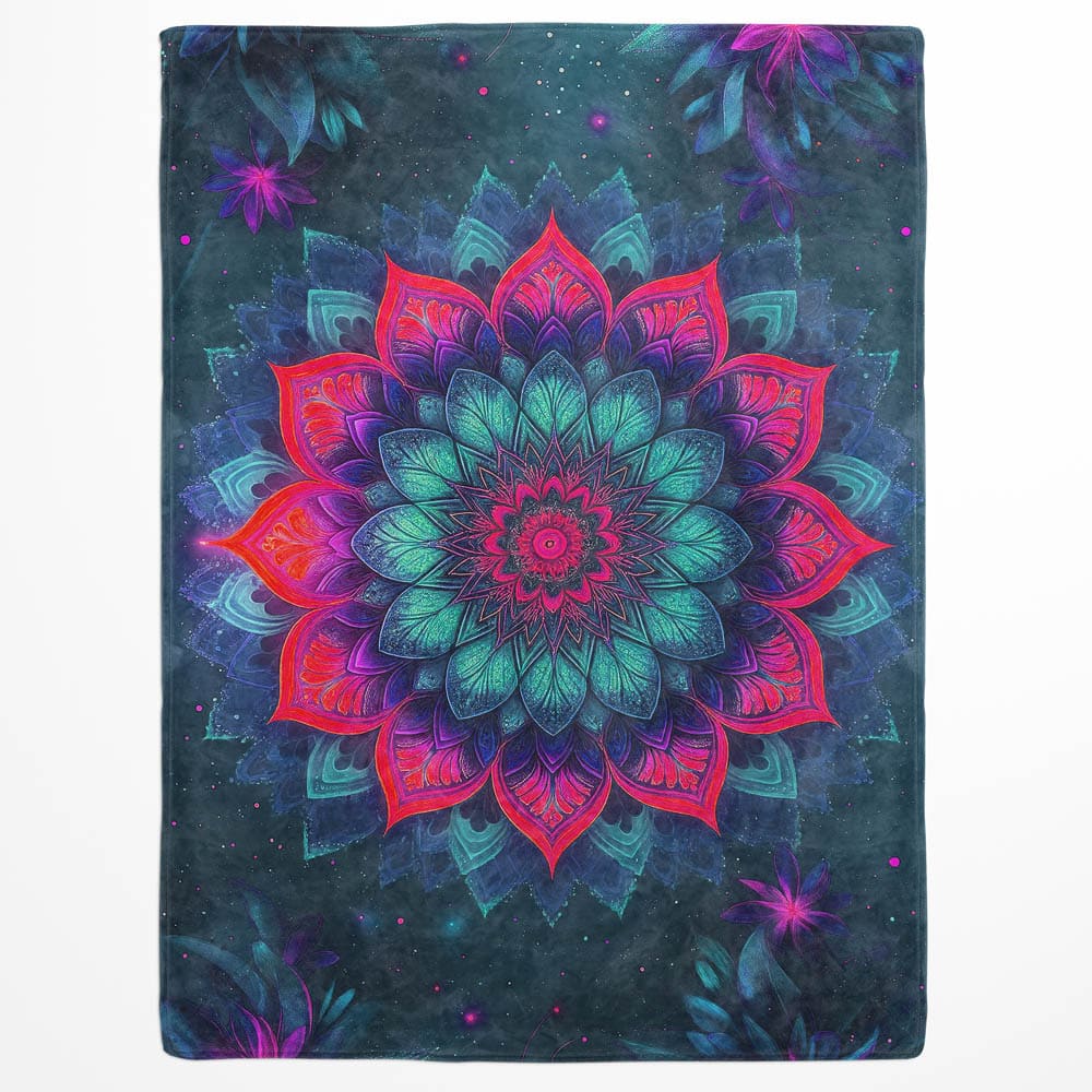 Plaid mandala bleu turquoise