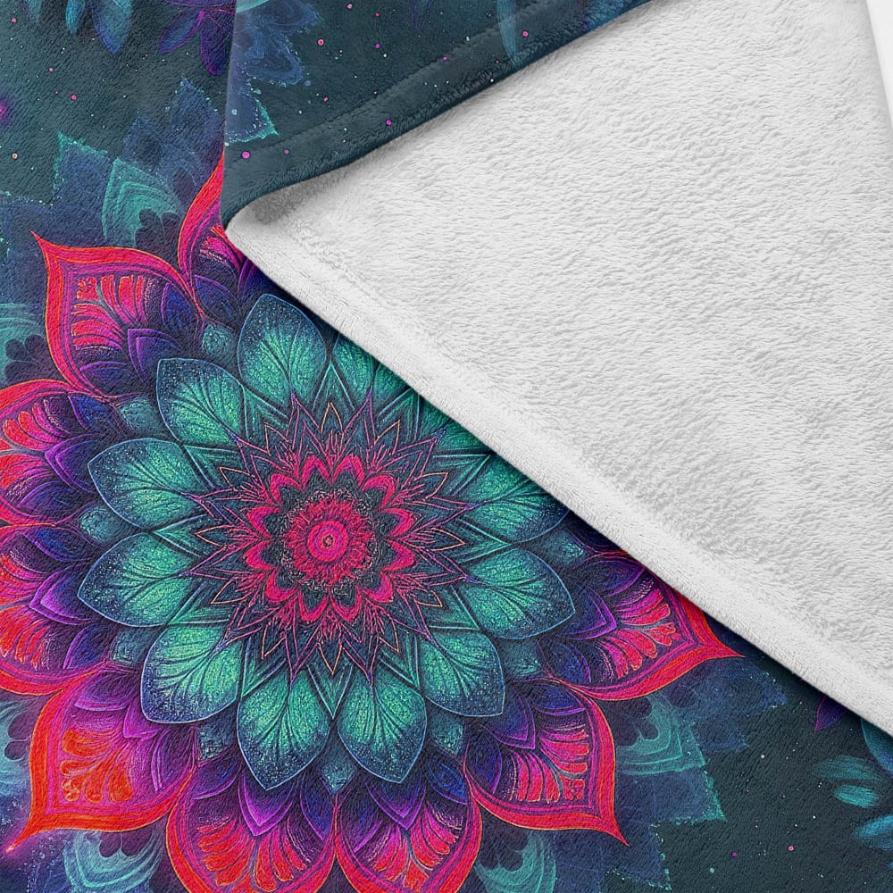Plaid mandala bleu turquoise