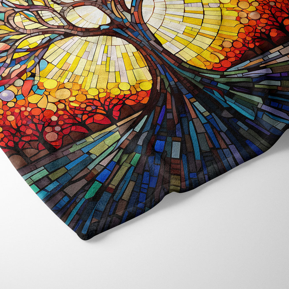 Plaid arbre de vie coloré mosaïque