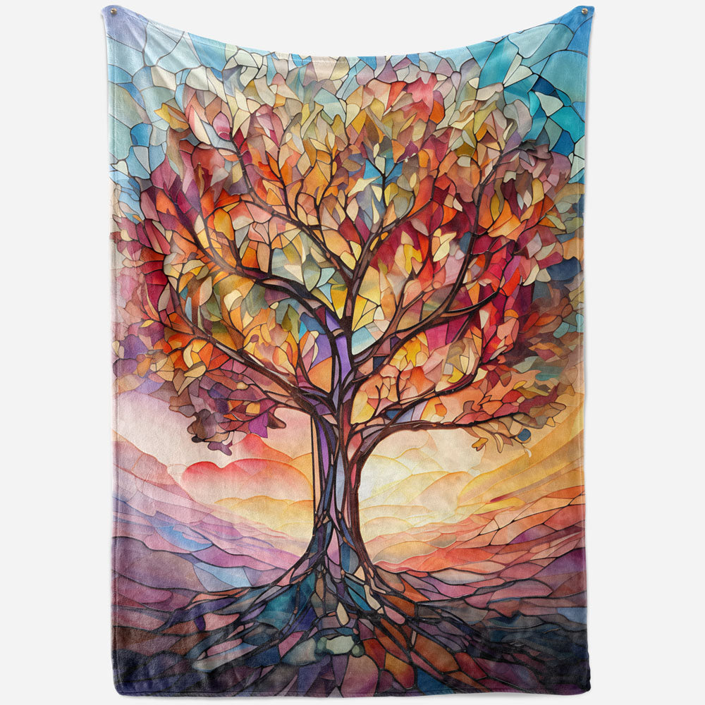 Plaid arbre de vie lumière colorée